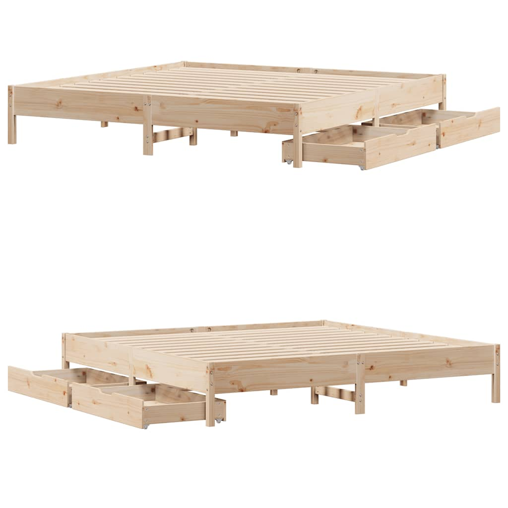 Bed frame without mattress 180x200 cm solid pine wood