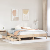 Bed frame without mattress 180x200 cm solid pine wood