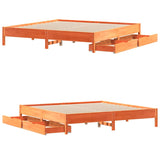 Cadre de lit sans matelas cire marron 180x200cm bois pin massif