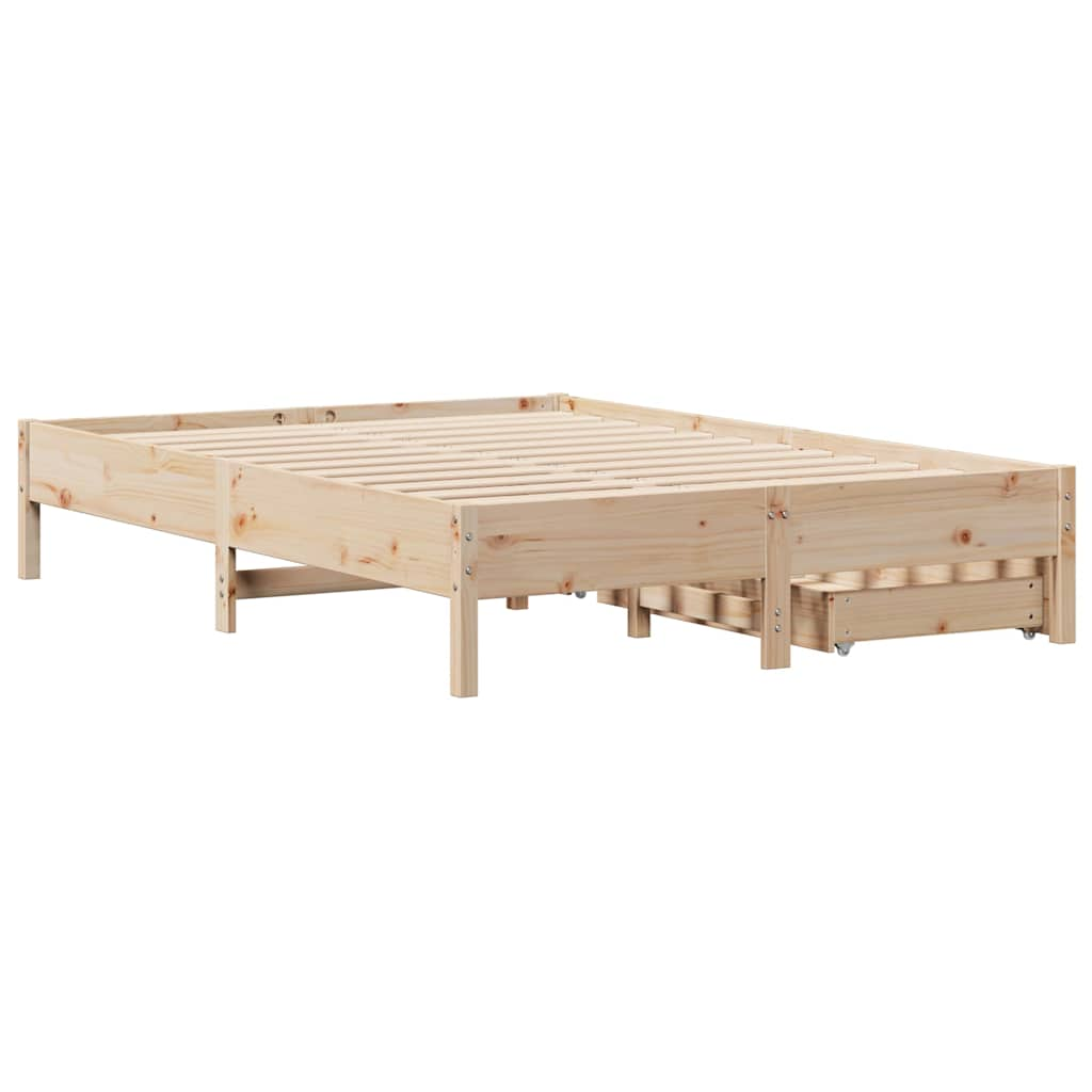 Bed frame without mattress 160x200 cm solid pine wood