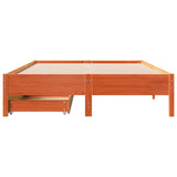 Cadre de lit sans matelas cire marron 160x200cm bois pin massif