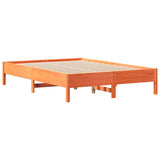 Cadre de lit sans matelas cire marron 160x200cm bois pin massif