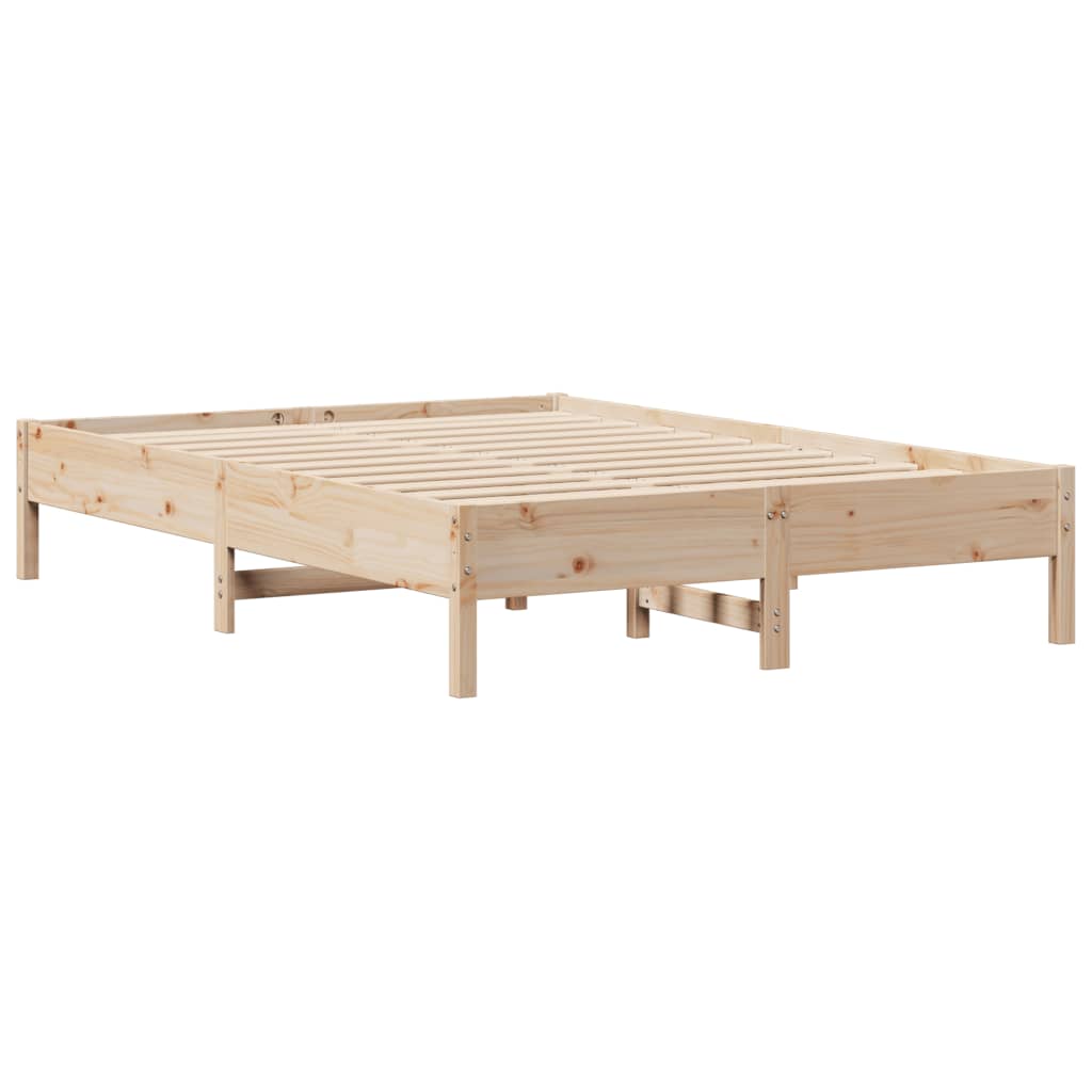 Bed frame without mattress 150x200 cm solid pine wood