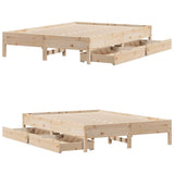 Bed frame without mattress 150x200 cm solid pine wood