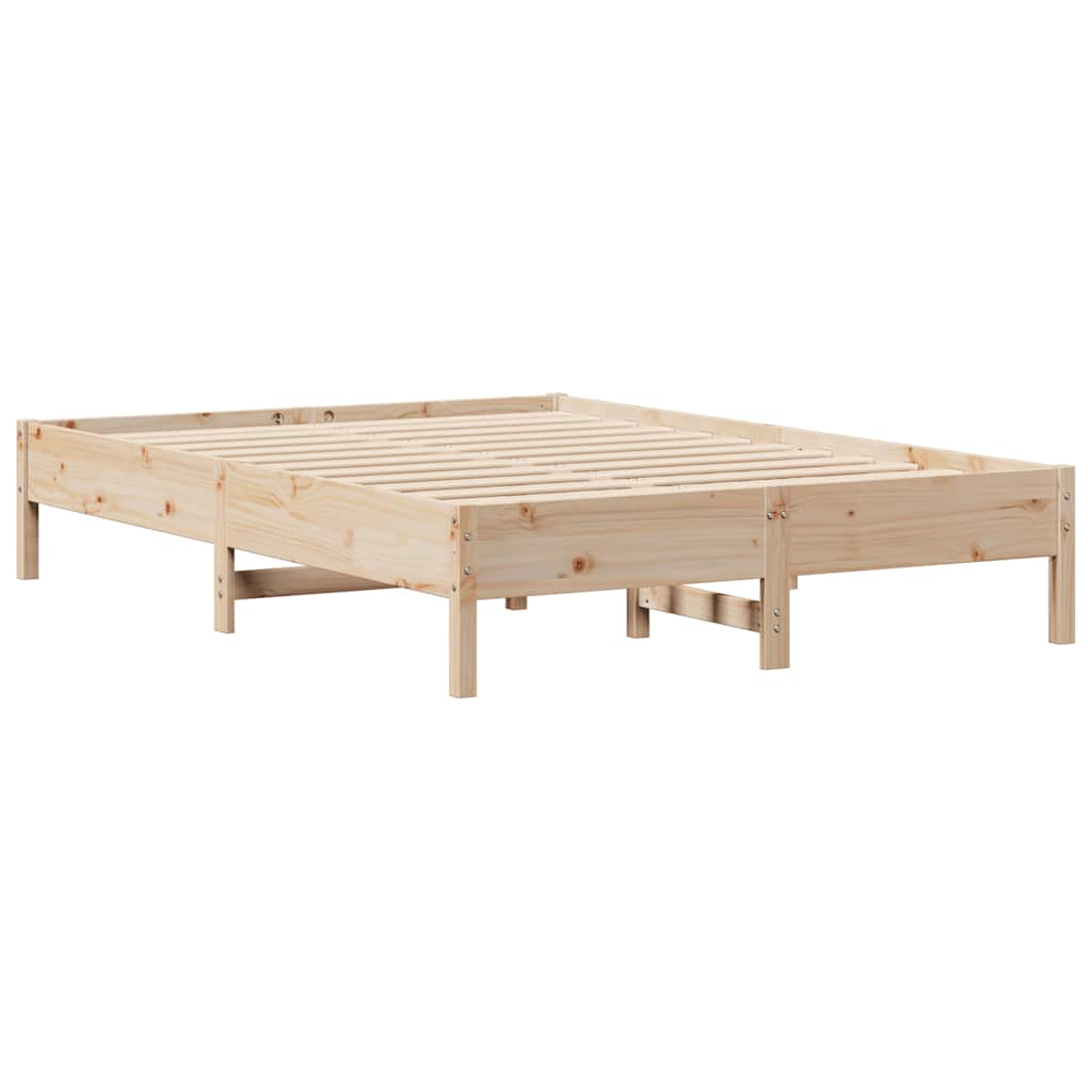 Bed frame without mattress 140x200 cm solid pine wood