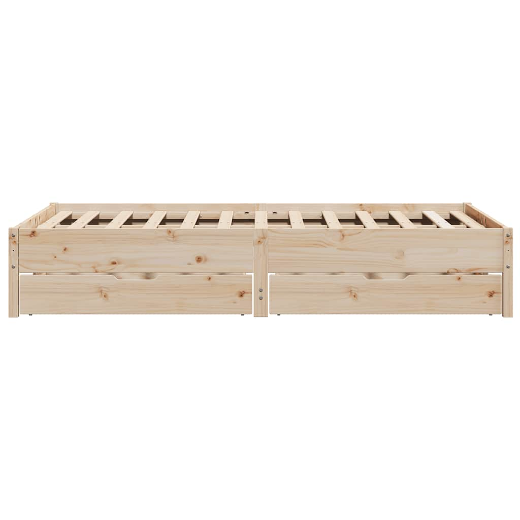 Bed frame without mattress 140x200 cm solid pine wood