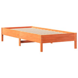 Cadre de lit sans matelas cire marron 100x200cm bois pin massif