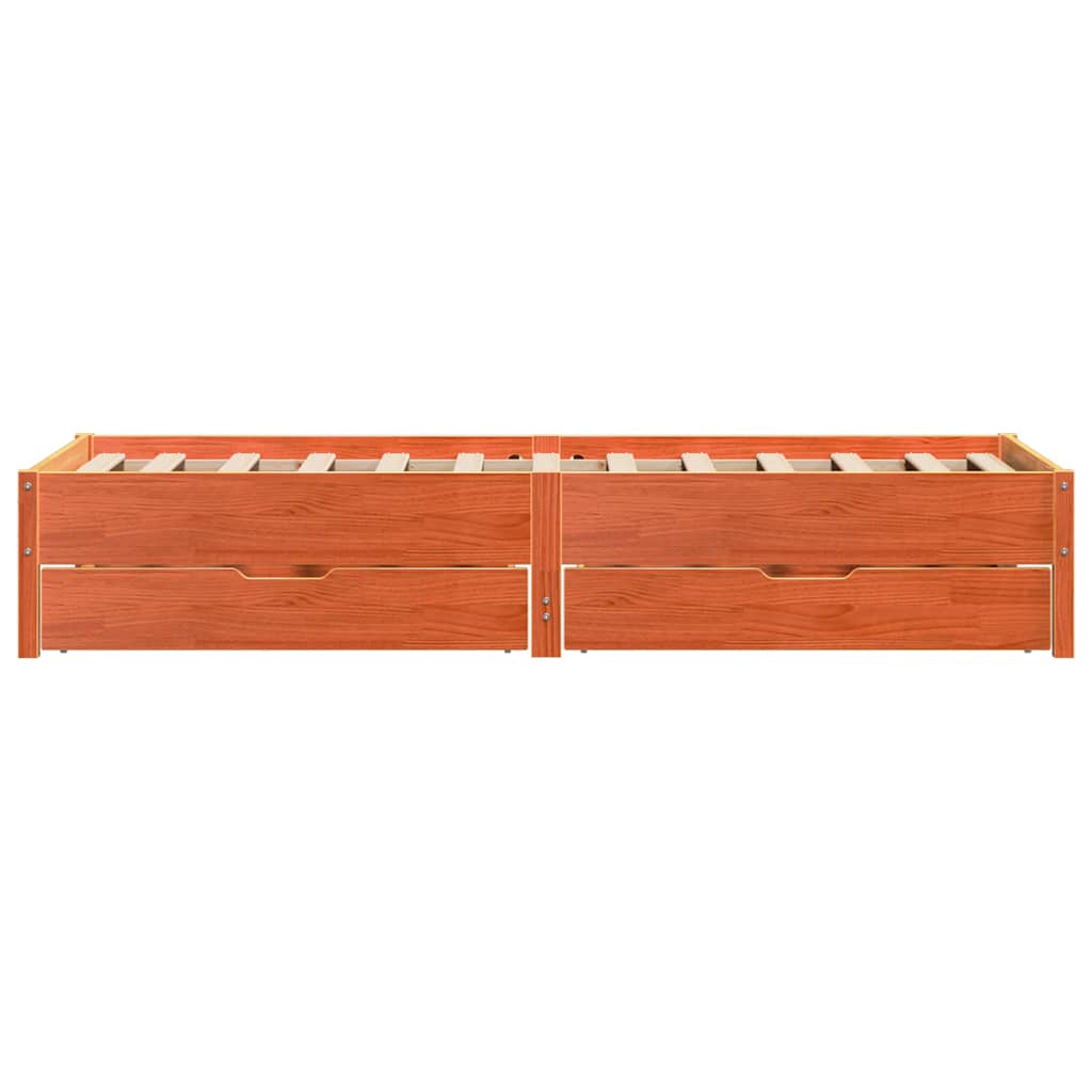 Cadre de lit sans matelas cire marron 100x200cm bois pin massif