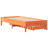 Cadre de lit sans matelas cire marron 100x200cm bois pin massif