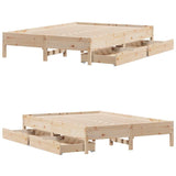 Cadre de lit sans matelas 135x190 cm bois de pin massif