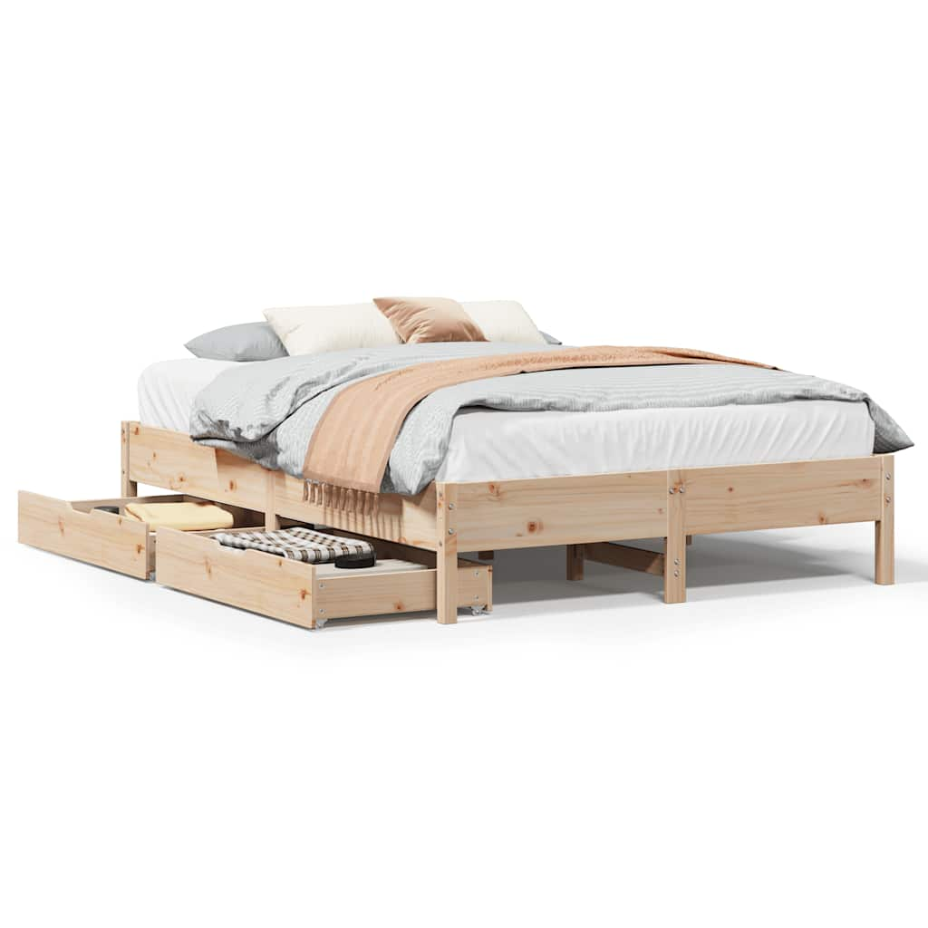 Cadre de lit sans matelas 120x190 cm bois de pin massif