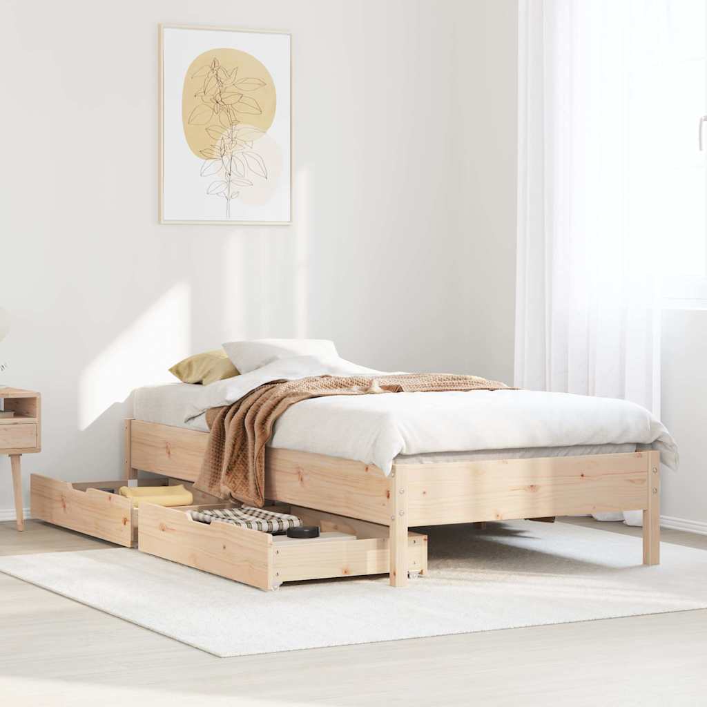 Cadre de lit sans matelas 90x190 cm bois de pin massif