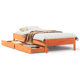 Cadre de lit sans matelas cire marron 90x190 cm bois pin massif