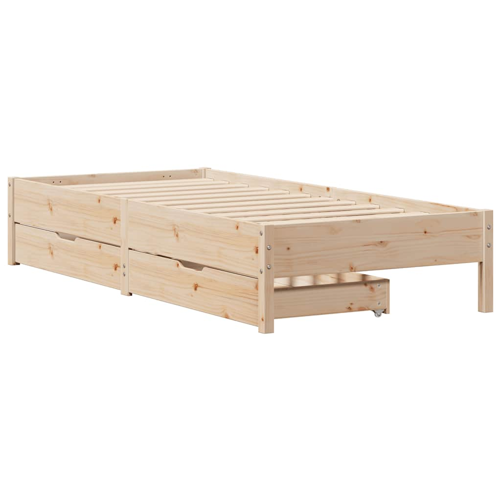 Cadre de lit sans matelas 75x190 cm bois de pin massif