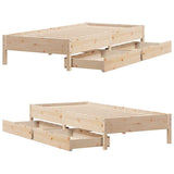 Cadre de lit sans matelas 75x190 cm bois de pin massif