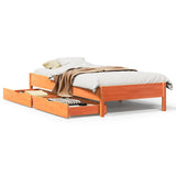 Cadre de lit sans matelas cire marron 75x190 cm bois pin massif