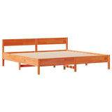 Cadre de lit sans matelas cire marron 200x200cm bois pin massif