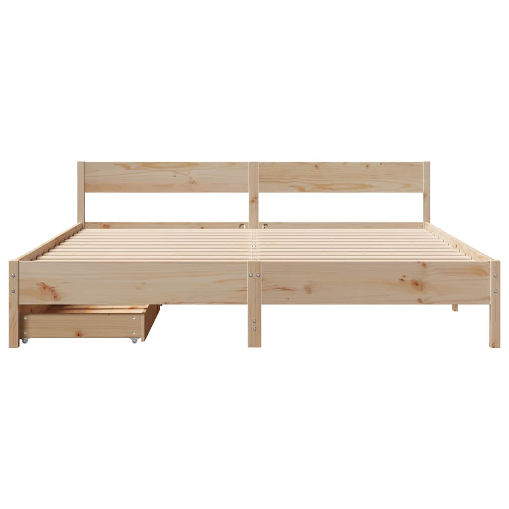 Bed frame without mattress 180x200 cm solid pine wood