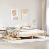 Bed frame without mattress 180x200 cm solid pine wood