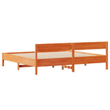 Cadre de lit sans matelas cire marron 180x200cm bois pin massif