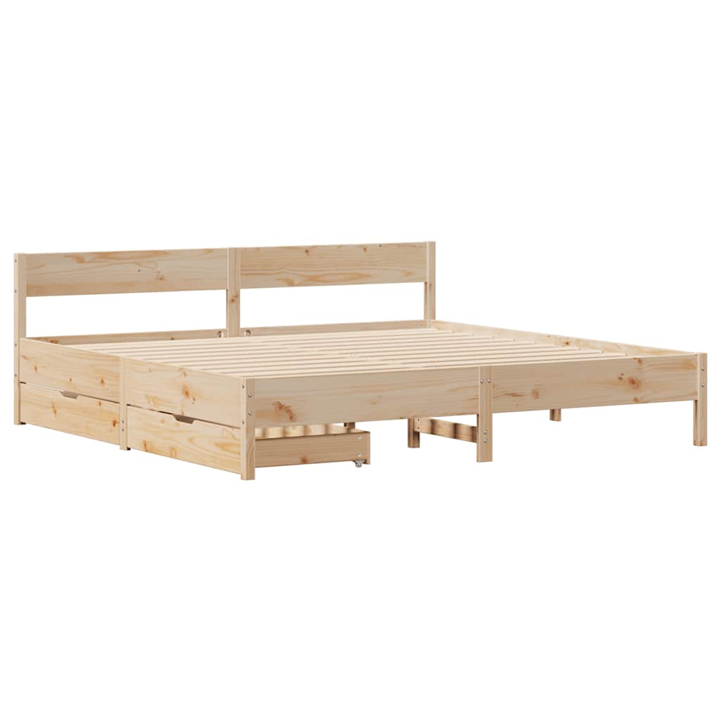 Bed frame without mattress 160x200 cm solid pine wood