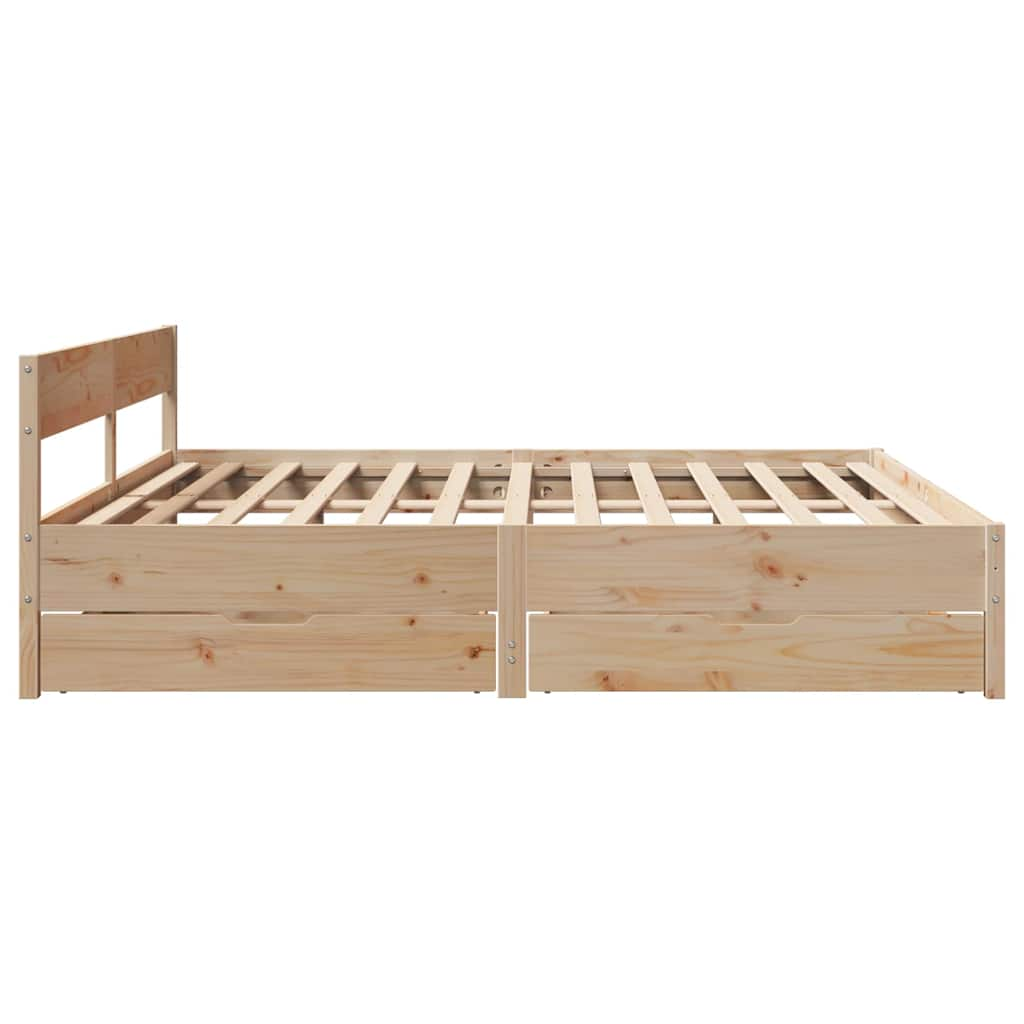 Bed frame without mattress 160x200 cm solid pine wood