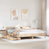 Bed frame without mattress 160x200 cm solid pine wood