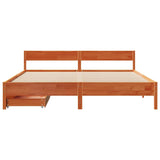 Cadre de lit sans matelas cire marron 160x200cm bois pin massif