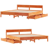 Cadre de lit sans matelas cire marron 160x200cm bois pin massif