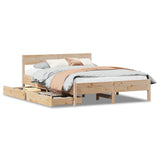 Bed frame without mattress 150x200 cm solid pine wood