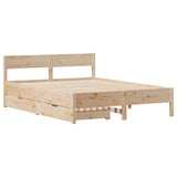 Bed frame without mattress 150x200 cm solid pine wood