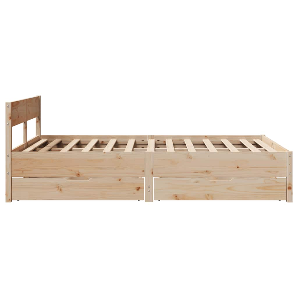 Bed frame without mattress 150x200 cm solid pine wood