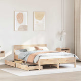 Bed frame without mattress 150x200 cm solid pine wood