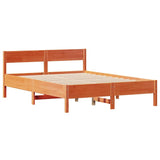 Cadre de lit sans matelas cire marron 150x200cm bois pin massif