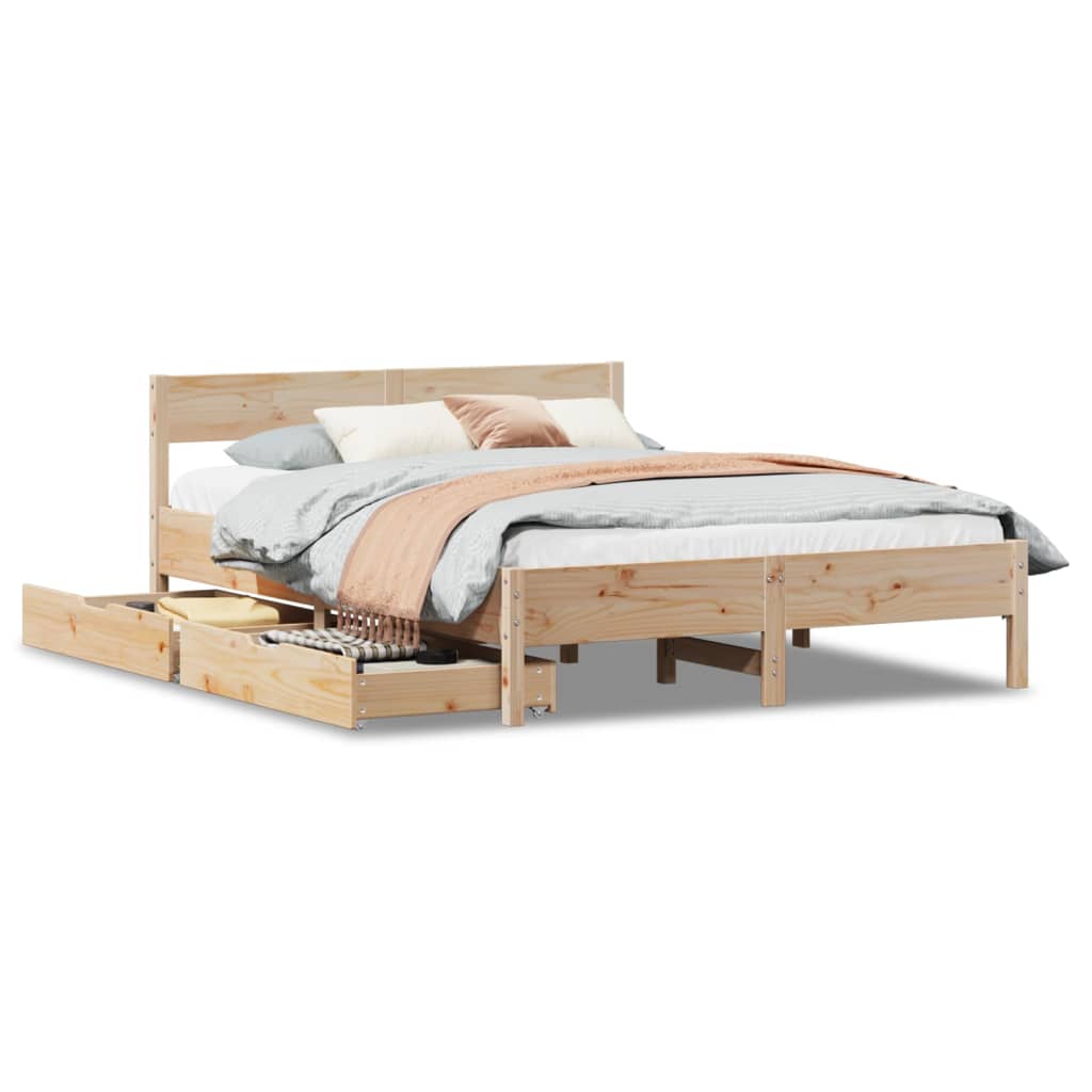 Cadre de lit sans matelas 120x200 cm bois de pin massif