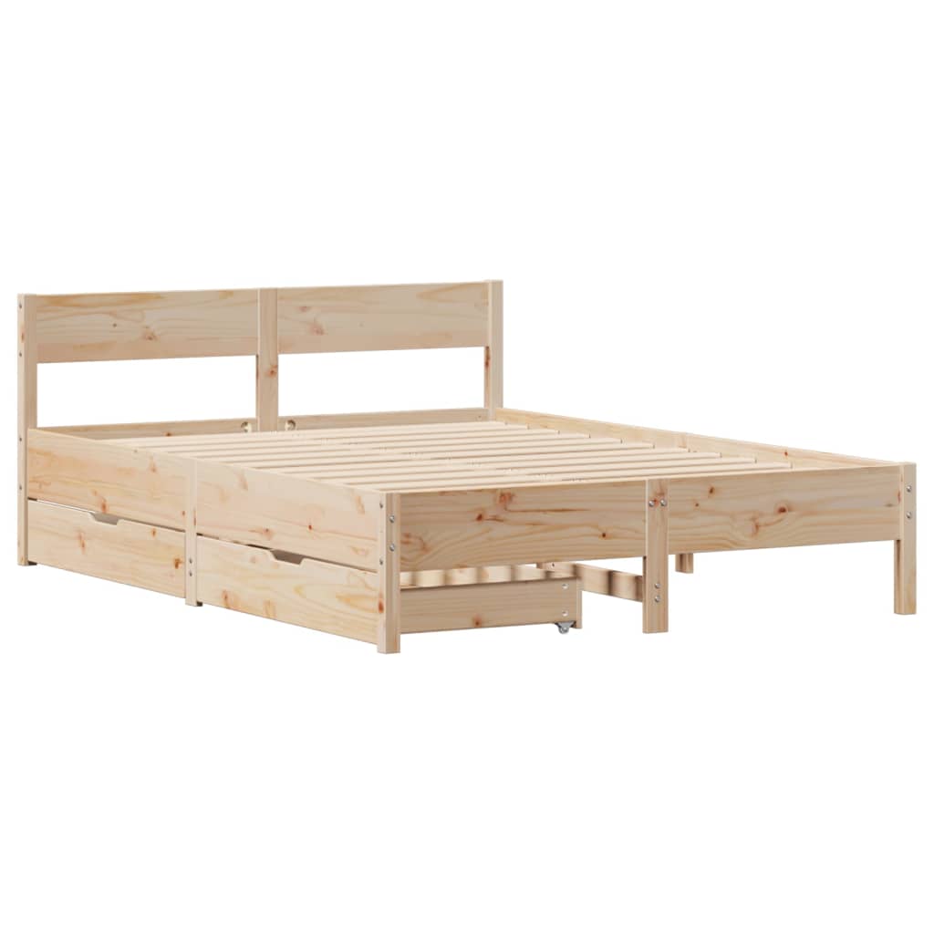 Cadre de lit sans matelas 120x200 cm bois de pin massif