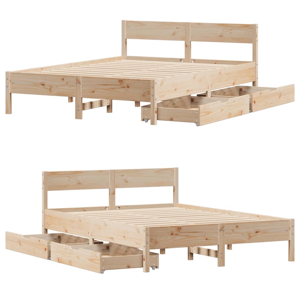 Cadre de lit sans matelas 120x200 cm bois de pin massif