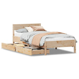 Cadre de lit sans matelas 100x200 cm bois massif de pin