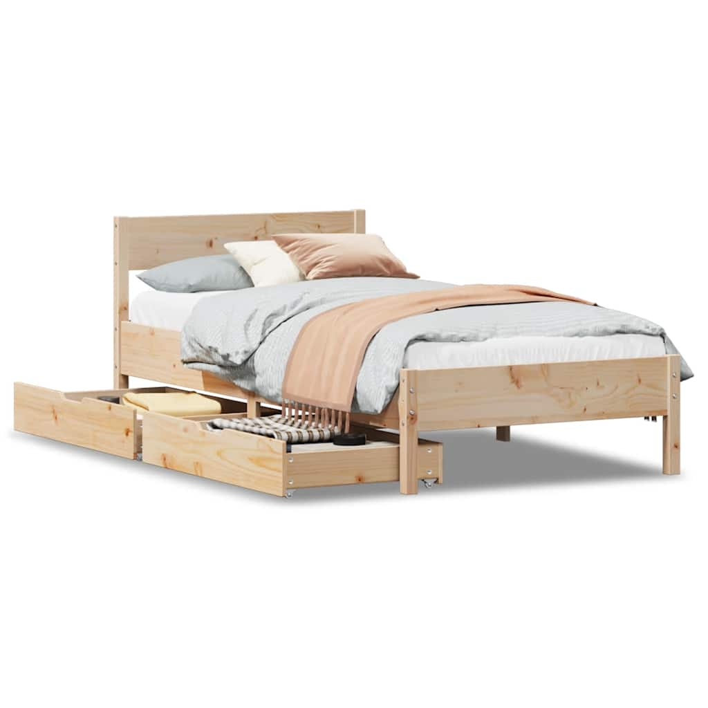 Cadre de lit sans matelas 90x190 cm bois de pin massif