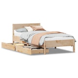 Cadre de lit sans matelas 75x190 cm bois de pin massif