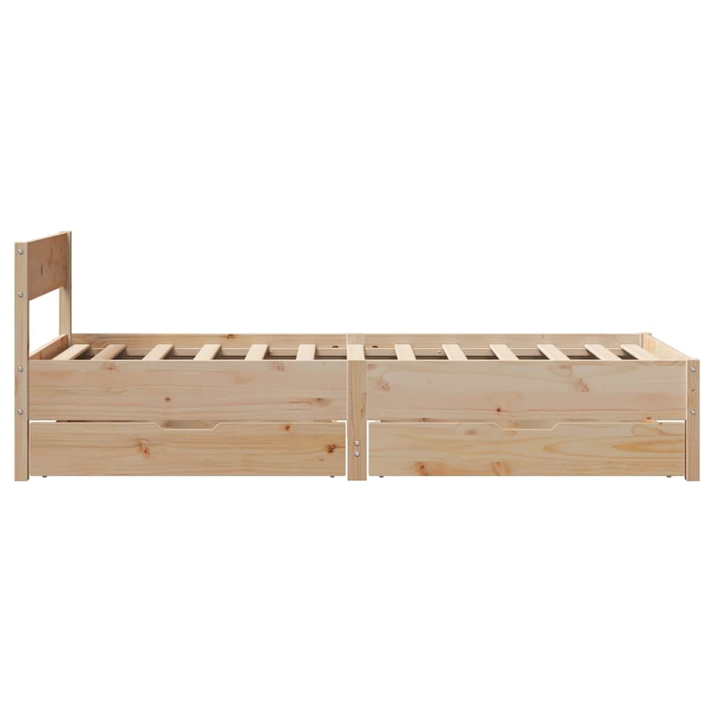 Cadre de lit sans matelas 75x190 cm bois de pin massif