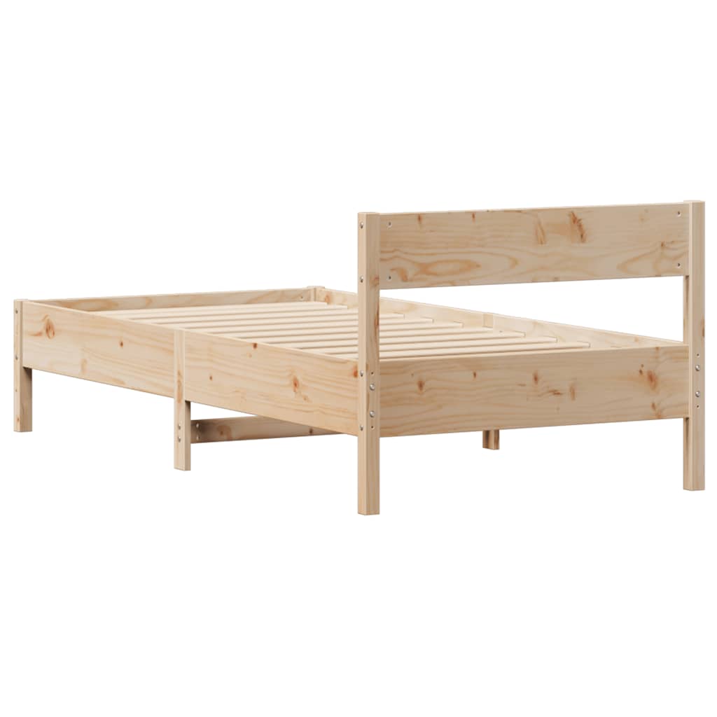 Cadre de lit sans matelas 75x190 cm bois de pin massif