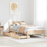 Cadre de lit sans matelas 75x190 cm bois de pin massif