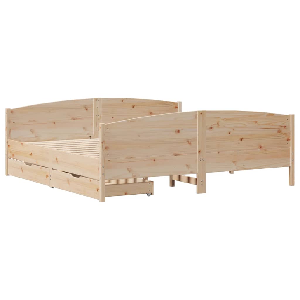 Bed frame without mattress 200x200 cm solid pine wood