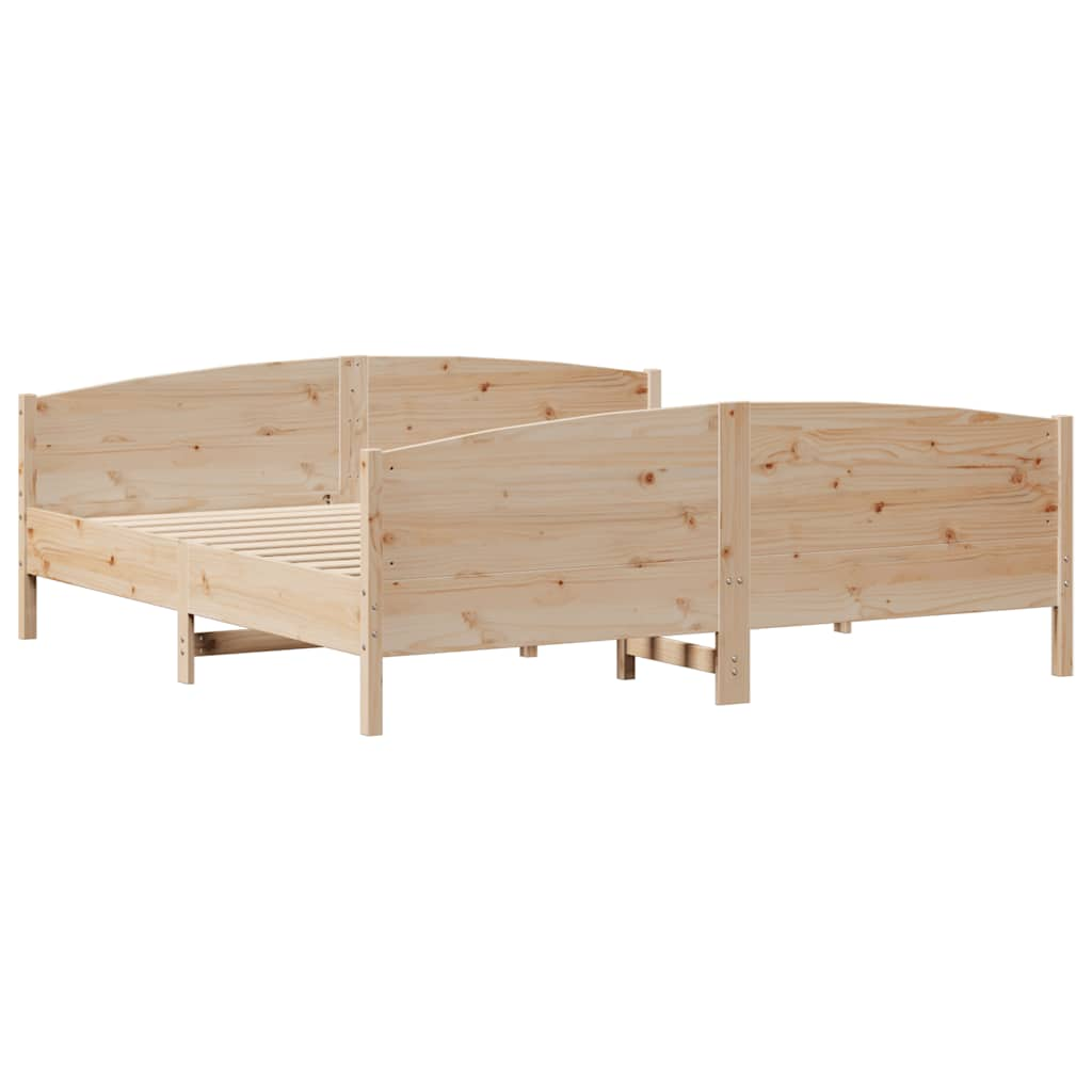 Bed frame without mattress 200x200 cm solid pine wood