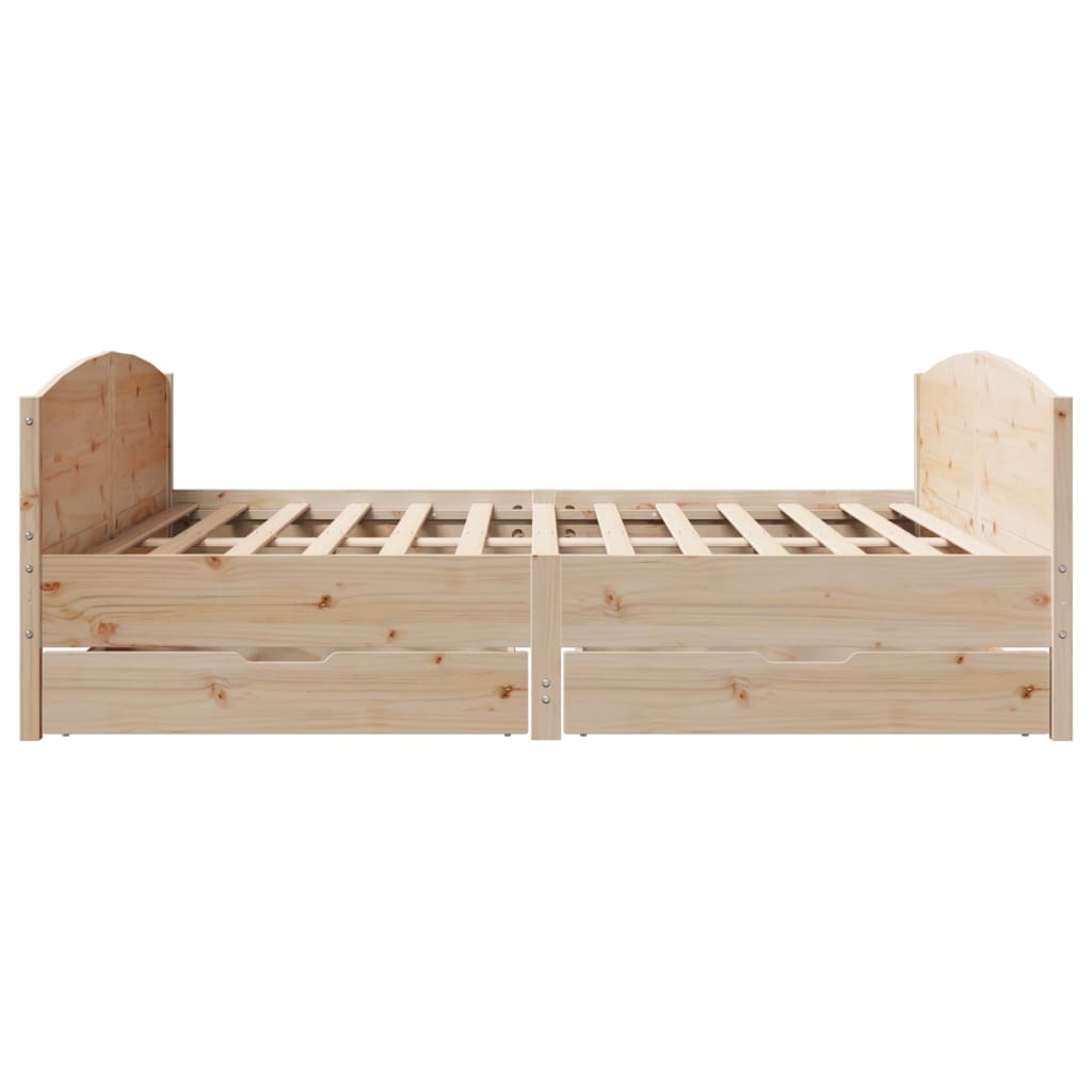 Bed frame without mattress 200x200 cm solid pine wood