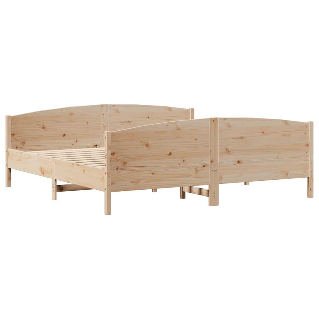 Bed frame without mattress 200x200 cm solid pine wood