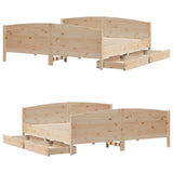 Bed frame without mattress 200x200 cm solid pine wood