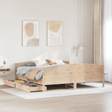 Bed frame without mattress 200x200 cm solid pine wood