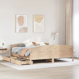 Bed frame without mattress 180x200 cm solid pine wood